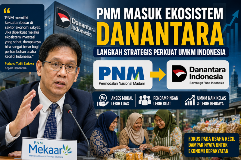 Ilustrasi penguatan PNM dalam ekosistem Danantara untuk memperluas pembiayaan dan pemberdayaan UMKM nasional.