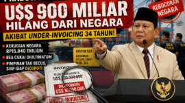 Presiden Prabowo Subianto mengungkap dugaan kebocoran negara akibat praktik under-invoicing selama 34 tahun yang disebut mencapai Rp15.840 triliun.