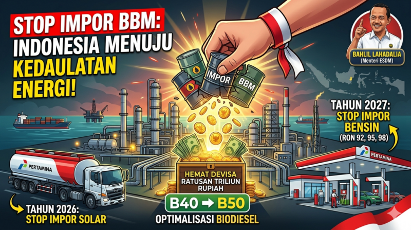 Peningkatan kapasitas kilang dalam negeri menjadi kunci keberhasilan target Indonesia menghentikan impor BBM dan menghemat devisa negara hingga ratusan triliun rupiah per tahun.