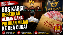 Ilustrasi suasana persidangan dugaan suap importasi barang di Pengadilan Tipikor Jakarta. Seorang bos perusahaan kargo mengungkap aliran dana puluhan miliar rupiah kepada sejumlah pejabat Bea Cukai.