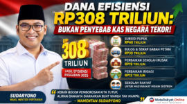 Wakil Menteri Pertanian Sudaryono menjelaskan bahwa dana efisiensi anggaran sebesar Rp308 triliun dialokasikan untuk berbagai program prioritas nasional, termasuk subsidi pupuk, penguatan Bulog, perbaikan sekolah, irigasi, dan Sekolah Rakyat.