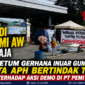 Suasana aksi demonstrasi di depan PT PEMI AW, Balaraja, Kabupaten Tangerang. Ketua DPN LSM Gerhana Indonesia meminta aparat penegak hukum bertindak tegas apabila ditemukan pelanggaran hukum dalam aksi tersebut.