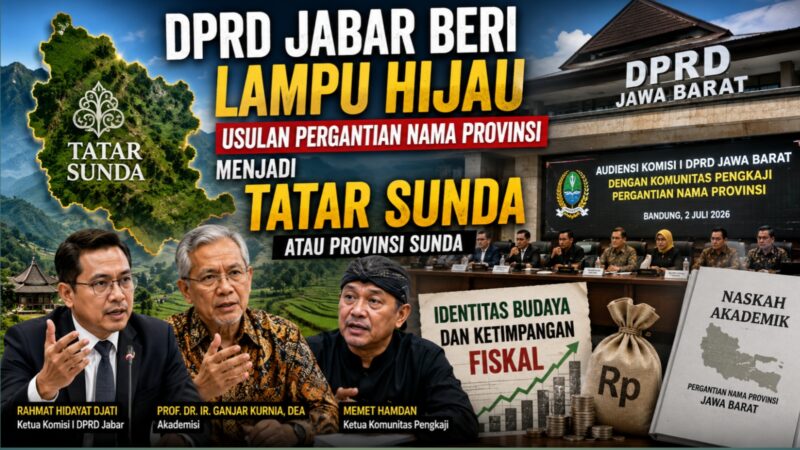 Ilustrasi rapat DPRD Jawa Barat terkait dukungan seluruh fraksi terhadap usulan perubahan nama Provinsi Jawa Barat menjadi Provinsi Sunda atau Tatar Sunda yang akan memasuki tahapan penyusunan naskah akademik dan proses legislasi.