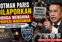 Ilustrasi pemberitaan mengenai laporan dugaan penghinaan terhadap profesi wartawan yang menyeret Hotman Paris. Kasus ini kembali menyoroti pentingnya perlindungan hukum terhadap jurnalis sebagaimana diatur dalam UU Pers Nomor 40 Tahun 1999.