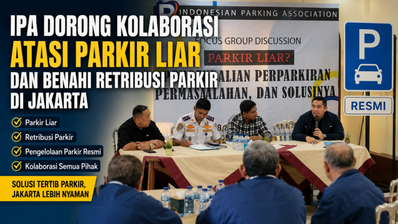 Suasana Focus Group Discussion (FGD) Indonesia Parking Association (IPA) yang mempertemukan pemerintah, pelaku usaha, organisasi kemasyarakatan, dan pemangku kepentingan untuk membahas solusi penanganan parkir liar serta pembenahan sistem retribusi parkir di DKI Jakarta.
