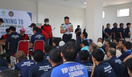 600 warga binaan mengikuti cek kesehatan gratis dan skrining tuberkulosis di Lapas Kelas I Tangerang sebagai upaya deteksi dini penyakit.