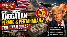 Ilustrasi suasana pengesahan Rancangan Undang-Undang Otorisasi Pertahanan Nasional (NDAA) oleh DPR Amerika Serikat yang menyetujui anggaran pertahanan sekitar USD 1,15 triliun. RUU selanjutnya akan dibahas di Senat AS. (Ilustrasi: AI/MataRakyat.Online)