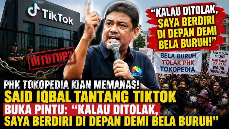 Polemik dugaan PHK Tokopedia memanas. Said Iqbal menyatakan siap mendatangi kantor TikTok dan menuntut transparansi serta perlindungan hak-hak pekerja.