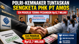Ilustrasi proses mediasi antara Polri, Kementerian Ketenagakerjaan, perusahaan, dan perwakilan pekerja yang menghasilkan kesepakatan pembayaran pesangon Rp12,7 miliar kepada 134 pekerja PT Amos Indah Indonesia.