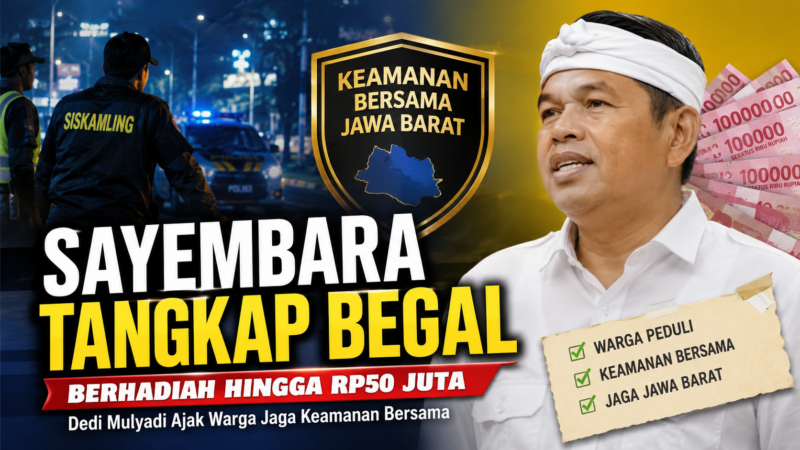 Ilustrasi kebijakan sayembara tangkap begal berhadiah hingga Rp50 juta yang diumumkan Gubernur Jawa Barat Dedi Mulyadi sebagai upaya meningkatkan keamanan masyarakat.