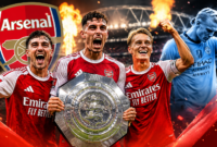 Arsenal membungkam Manchester City 3-0 pada Community Shield 2026 di Cardiff, sekaligus membuka musim 2026/2027 dengan trofi.