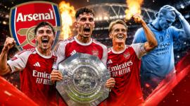 Arsenal membungkam Manchester City 3-0 pada Community Shield 2026 di Cardiff, sekaligus membuka musim 2026/2027 dengan trofi.