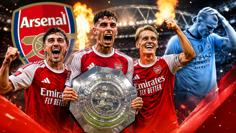 Arsenal membungkam Manchester City 3-0 pada Community Shield 2026 di Cardiff, sekaligus membuka musim 2026/2027 dengan trofi.