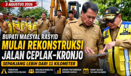 Bupati Tangerang Moch. Maesyal Rasyid melakukan peletakan batu pertama rekonstruksi Jalan Ceplak–Penjamuran hingga Jalan Penjamuran–Kronjo di Kabupaten Tangerang.