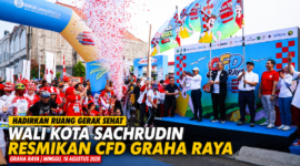 Wali Kota Tangerang Sachrudin saat meresmikan Car Free Day (CFD) Graha Raya sebagai ruang gerak sehat bagi masyarakat, Minggu, 16 Agustus 2026.