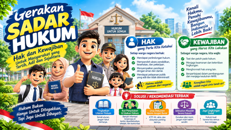 Gerakan Sadar Hukum Posbankum Bojong Nangka mendorong edukasi hukum masyarakat melalui RT/RW di 35 RW.